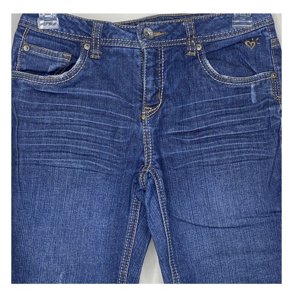I Love Justice Jeans Simply Low Capri Juniors 14R Blue Distressed Pockets - Picture 2 of 14